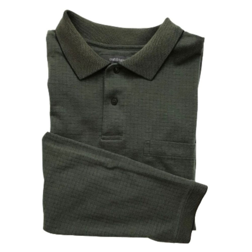 Croft & Barrow Green Plaid Long Sleeve Polo XL
